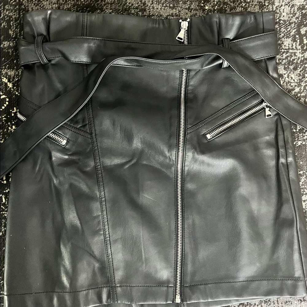 Faux leather skirt